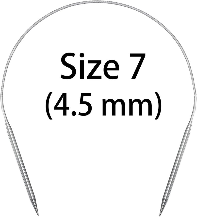 Aolfior Stainless Steel Circular Knitting Needles Size 7 16 Inch 4.5 mm Set Round Metal (Silver, 16 inch-7-(4.5mm)) Suitable for Beginners and Experienced Knitters Alike. - Image 3